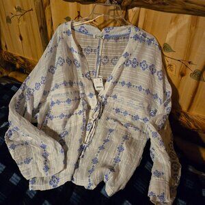 Free People Intimates Come Over Lounge Shirt. Size L. NWT